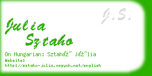 julia sztaho business card